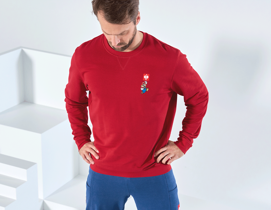 Samarbeten: Super Mario sweatshirt, herr + eldröd