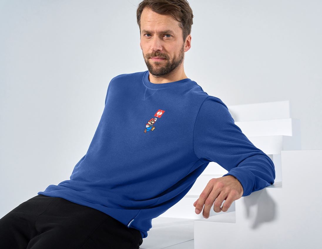 Samarbeten: Super Mario sweatshirt, herr + alkaliblå 1