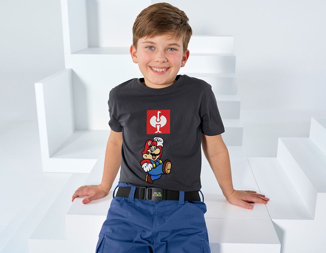 Överdelar: Super Mario T-shirt, barn + antracit