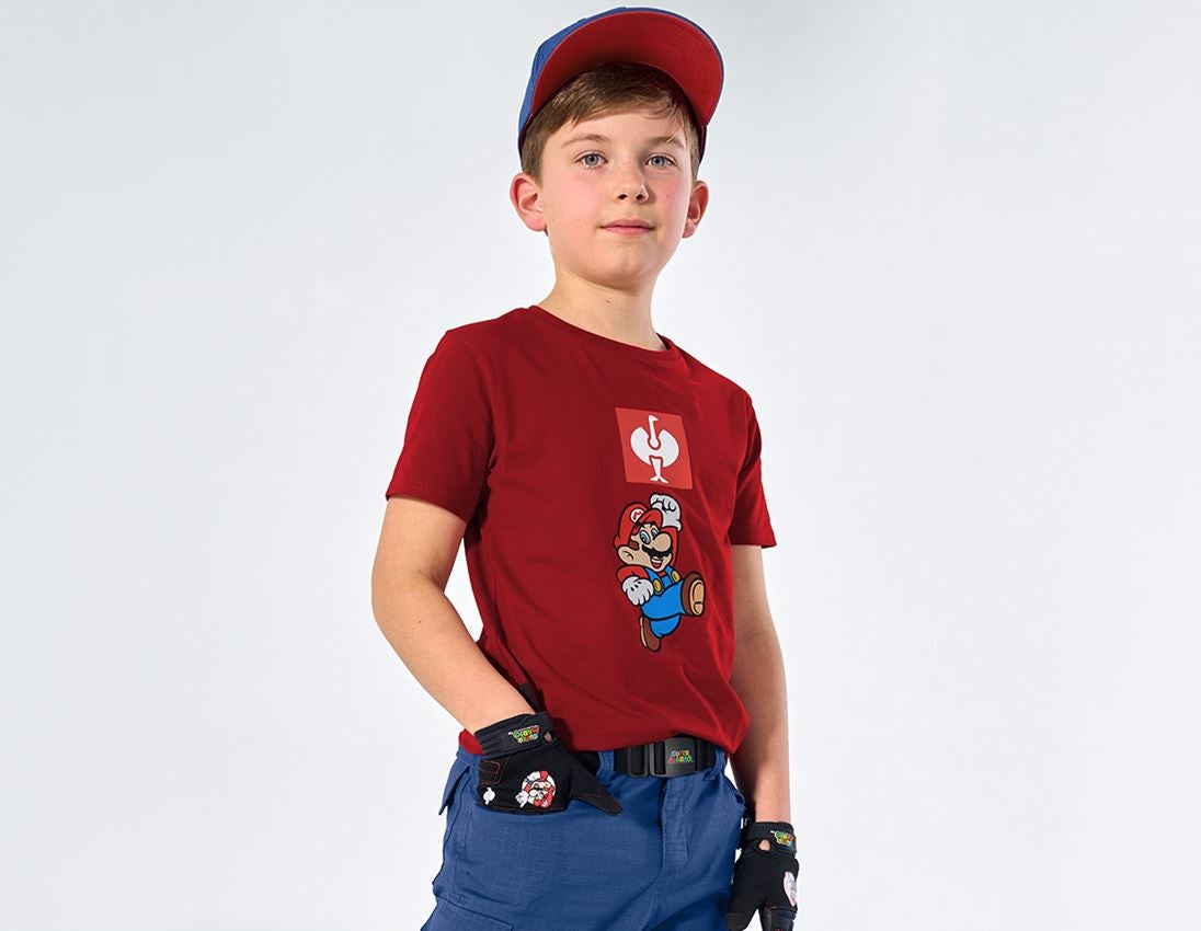 Överdelar: Super Mario T-shirt, barn + eldröd