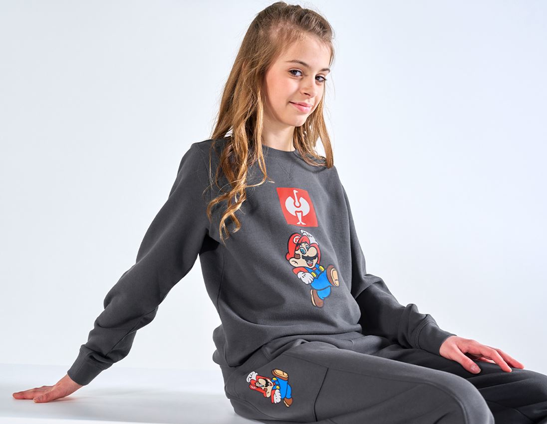 Överdelar: Super Mario sweatshirt, barn + antracit 1