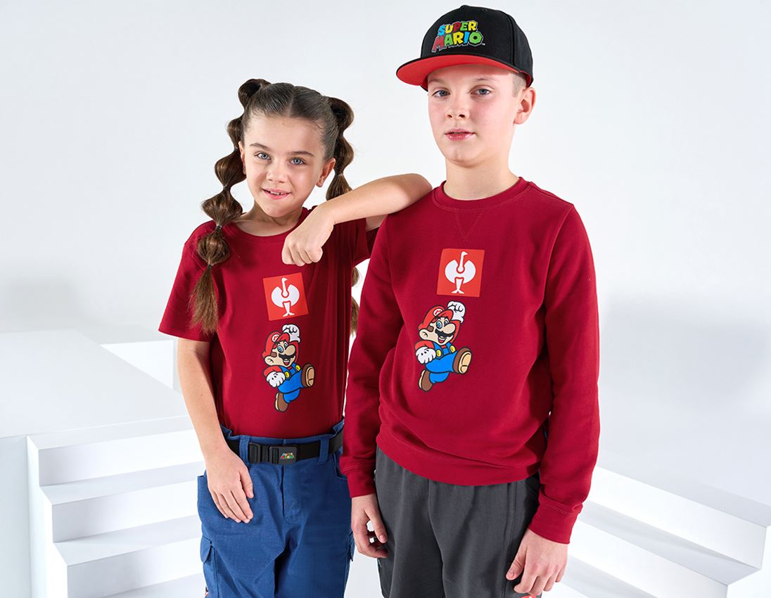Överdelar: Super Mario sweatshirt, barn + eldröd 1