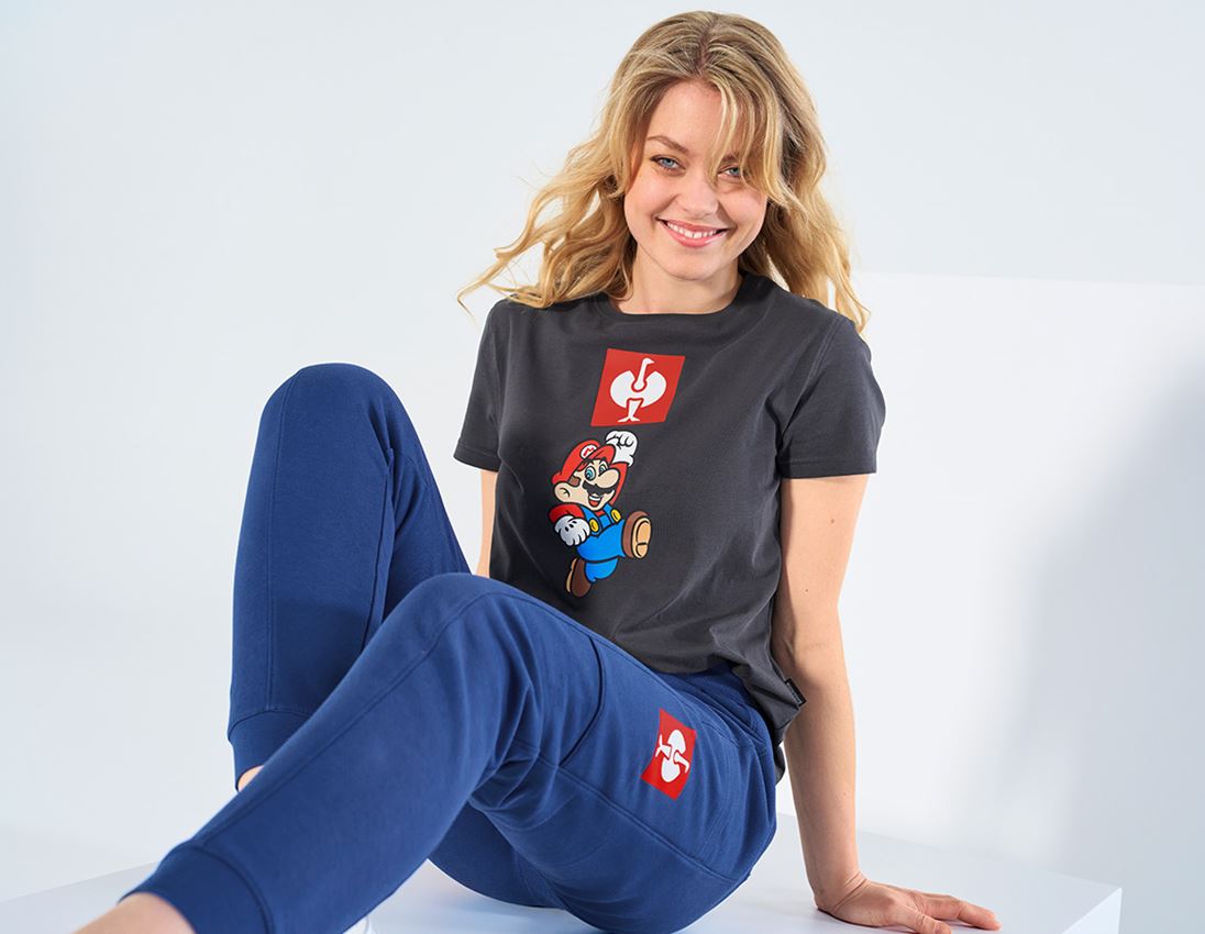 Överdelar: Super Mario T-shirt, dam + antracit