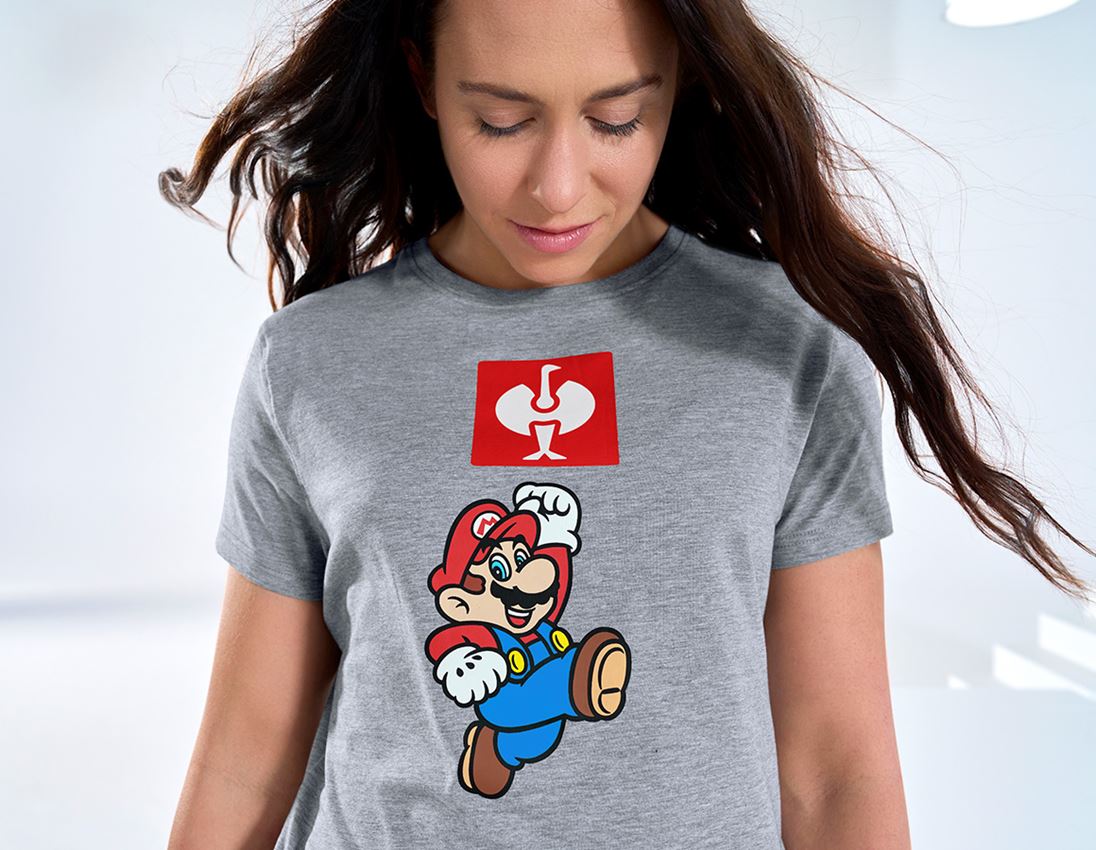 Samarbeten: Super Mario T-shirt, dam + gråmelerad 1