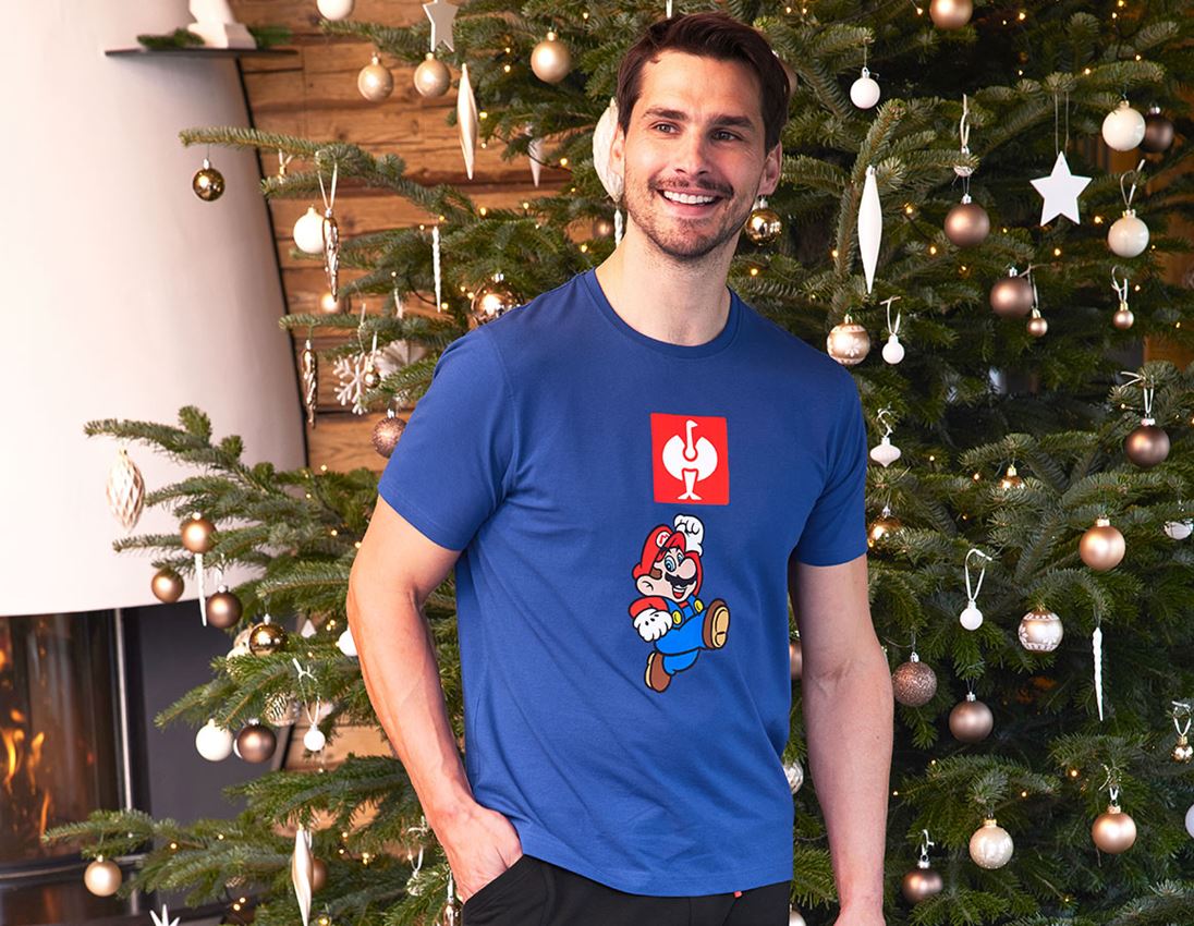 Samarbeten: Super Mario t-shirt, herr + alkaliblå