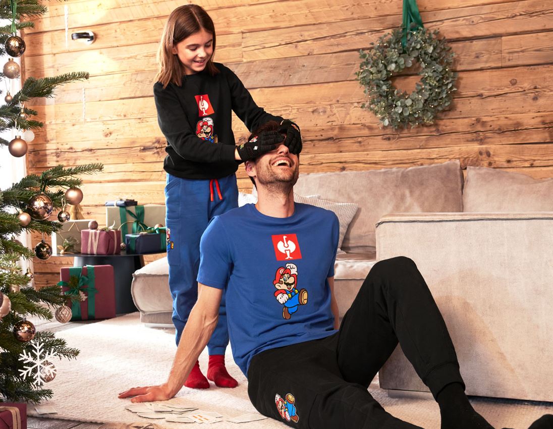 Överdelar: Super Mario t-shirt, herr + alkaliblå 1
