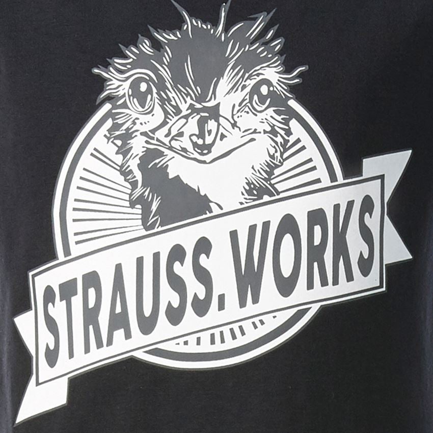 Kläder: e.s. t-shirt strauss works, barn + svart/vit 2