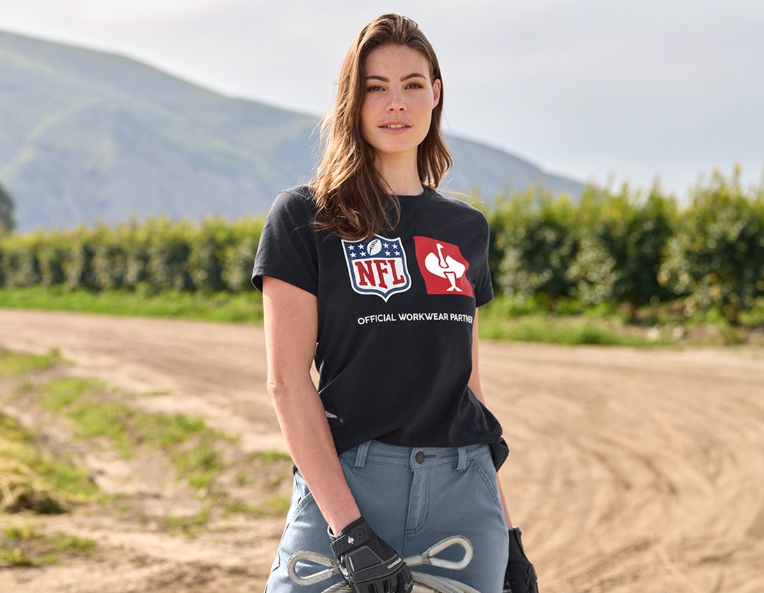 Samarbeten: NFL T-Shirt cotton, ladies + svart