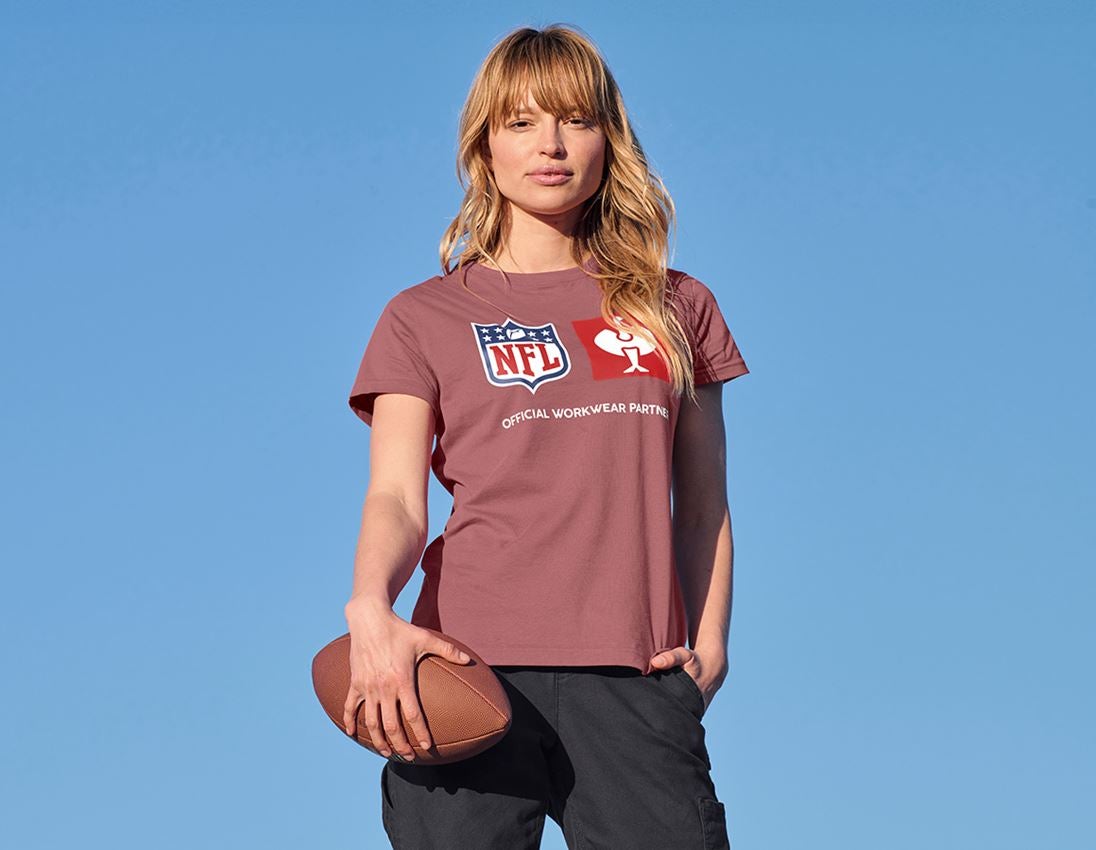 Samarbeten: NFL T-Shirt cotton, ladies + oxidröd