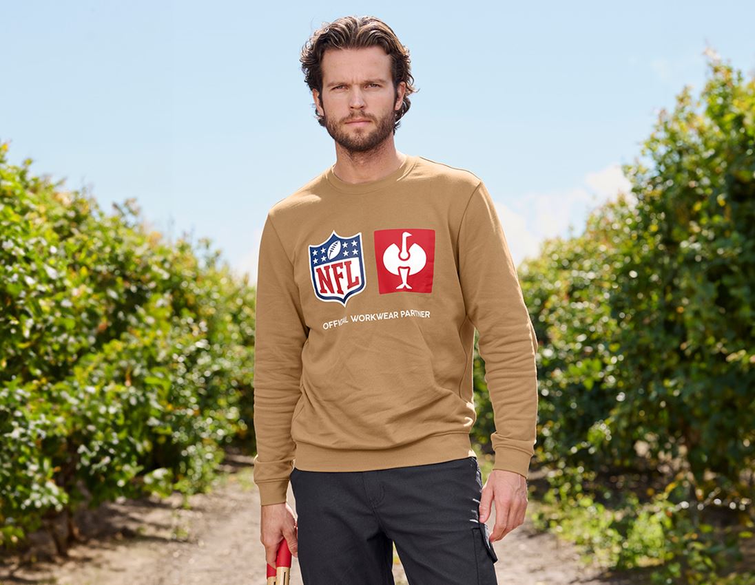 Clothing: NFL Sweatshirt cotton + almondbrown