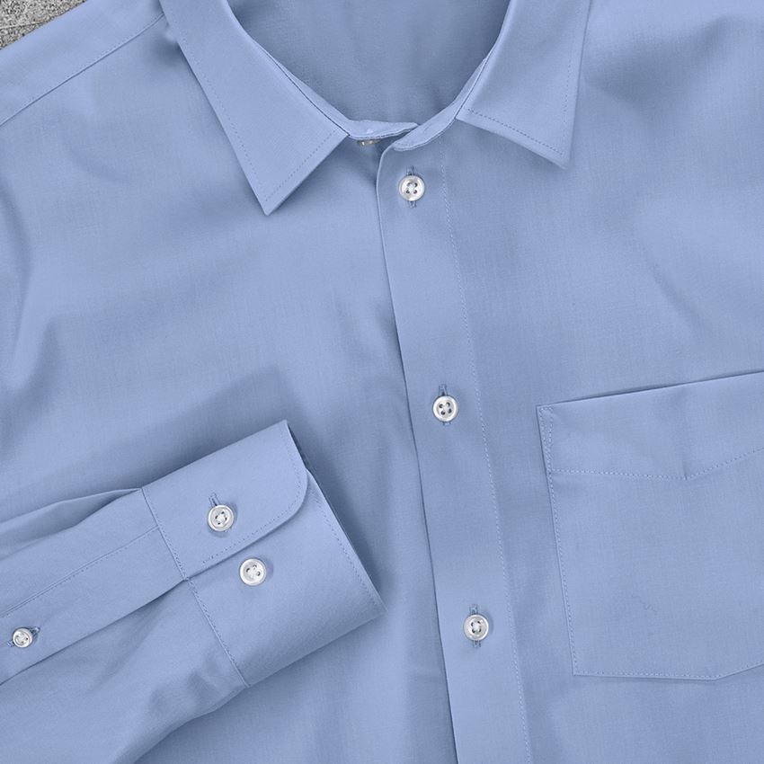 Teman: e.s. Kontorsskjorta cotton stretch, comfort fit + frostblå 3