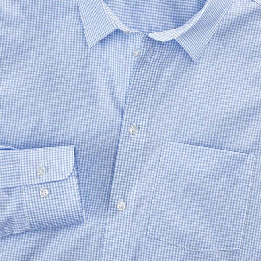 Överdelar: e.s. Kontorsskjorta cotton stretch, comfort fit + frostblå rutig 3