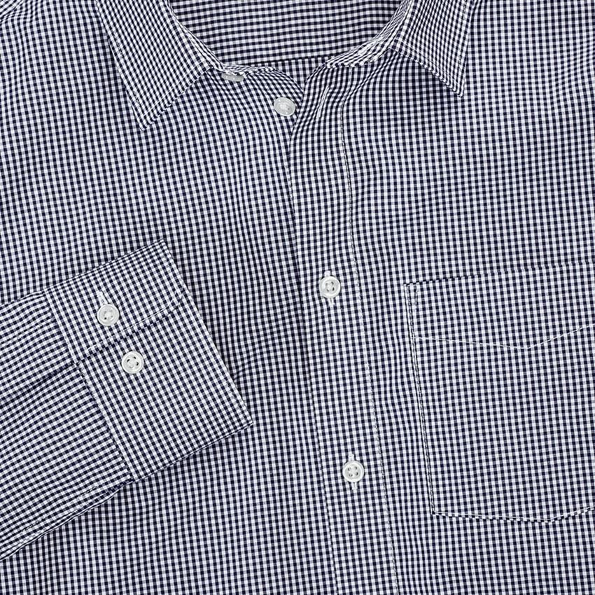 Teman: e.s. Kontorsskjorta cotton stretch, comfort fit + mörkblå rutig 3