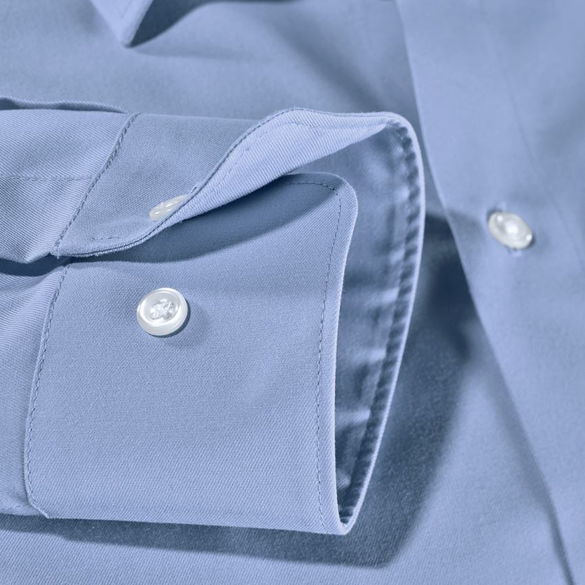 Teman: e.s. Kontorsskjorta cotton stretch, slim fit + frostblå 3