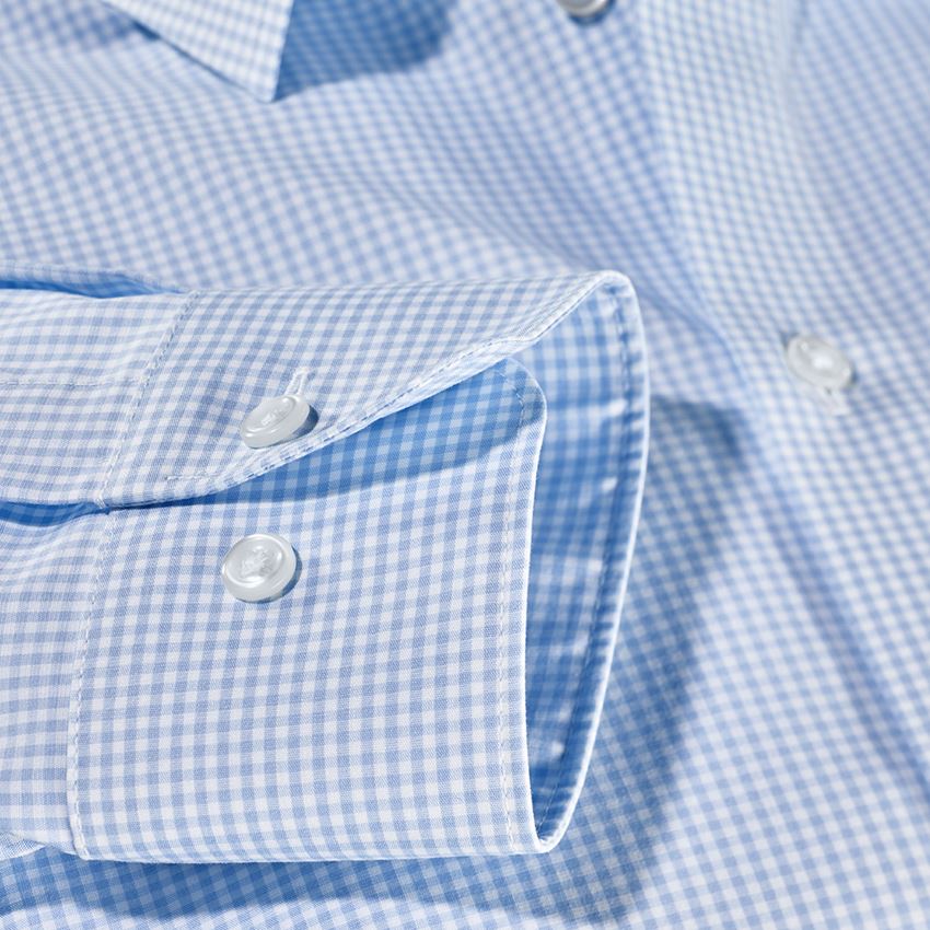 Topics: e.s. Business shirt cotton stretch, slim fit + frostblue checked 3