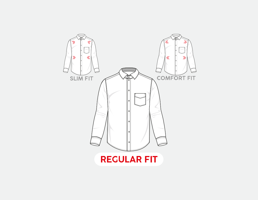 Överdelar: e.s. Kontorsskjorta cotton stretch, regular fit + frostblå rutig 1