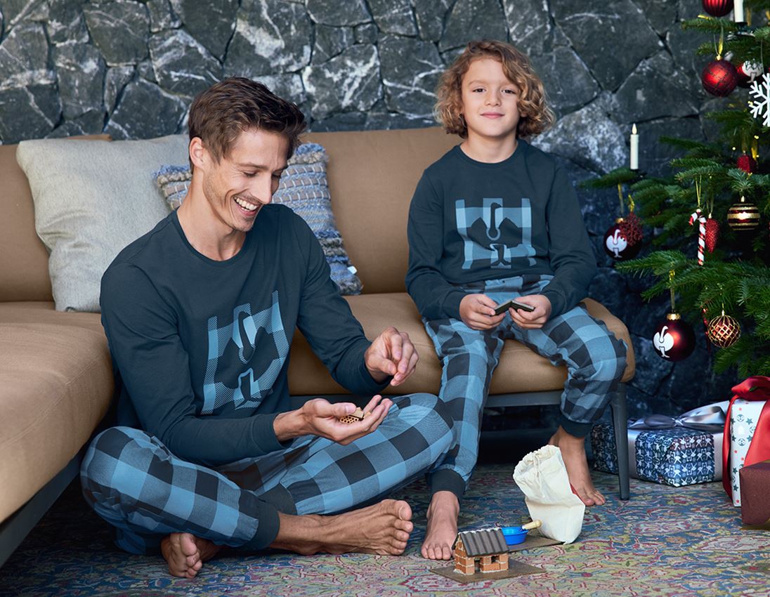 För de små: e.s. Pyjamas långärmad, barn + skuggblå 1