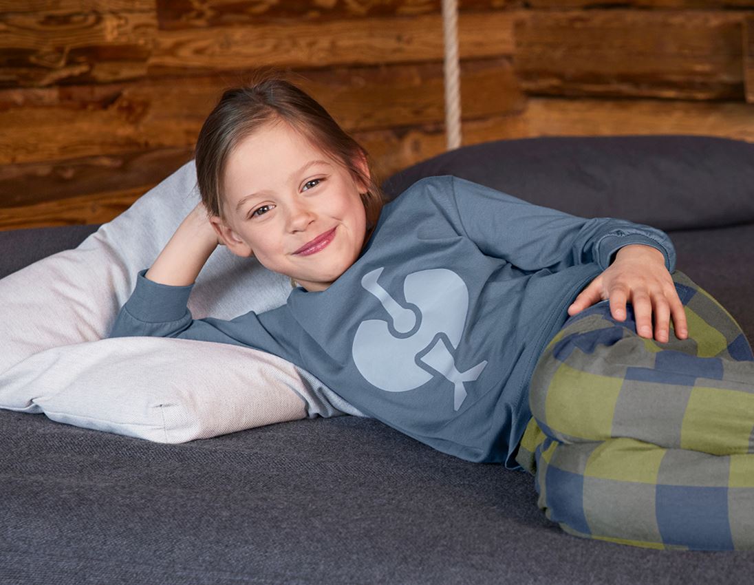 Accessoarer: e.s. Pyjamas långärmad, barn + oxidblå 1