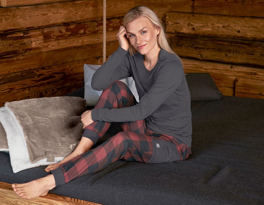 Accessoarer: e.s. Pyjamas långärmad, dam + karbongrå 1