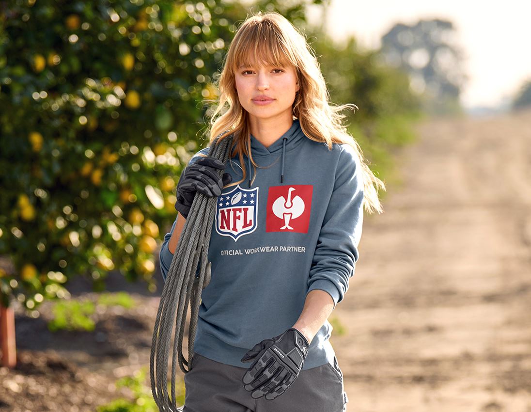 Samarbeten: NFL Hoodie cotton, ladies + oxidblå 1