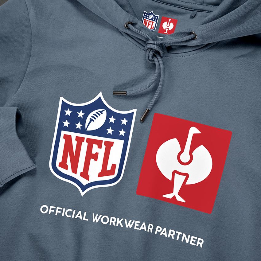 Samarbeten: NFL Hoodie cotton, ladies + oxidblå 2