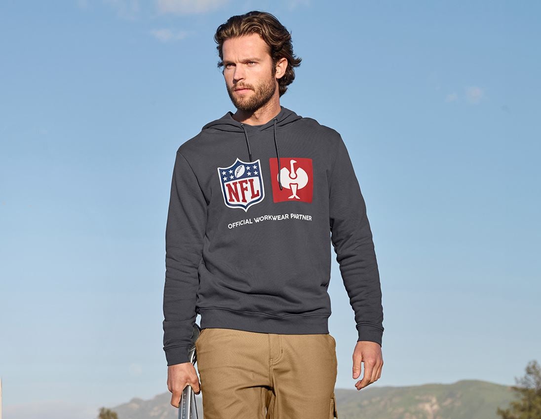 Samarbeten: NFL Hoodie cotton + karbongrå