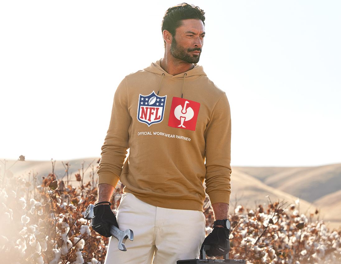 Samarbeten: NFL Hoodie cotton + mandelbrun