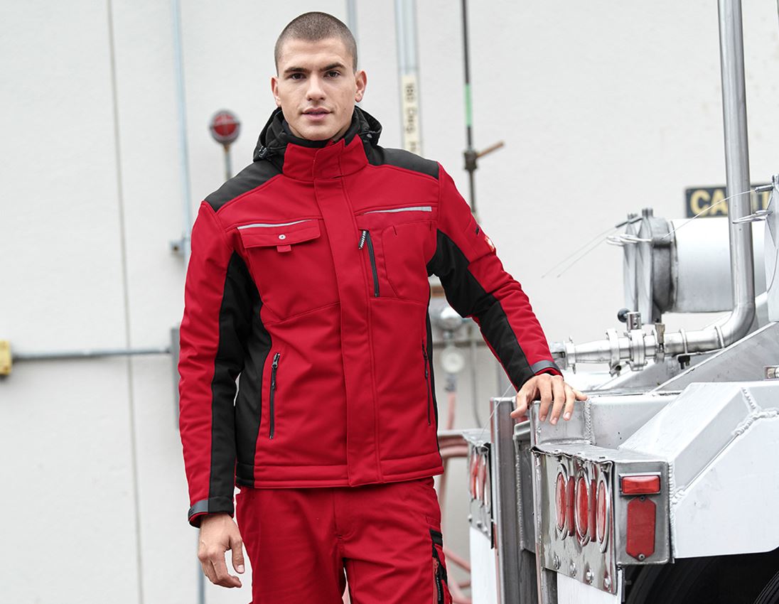 Cold: Softshell jacket e.s.motion + red/black