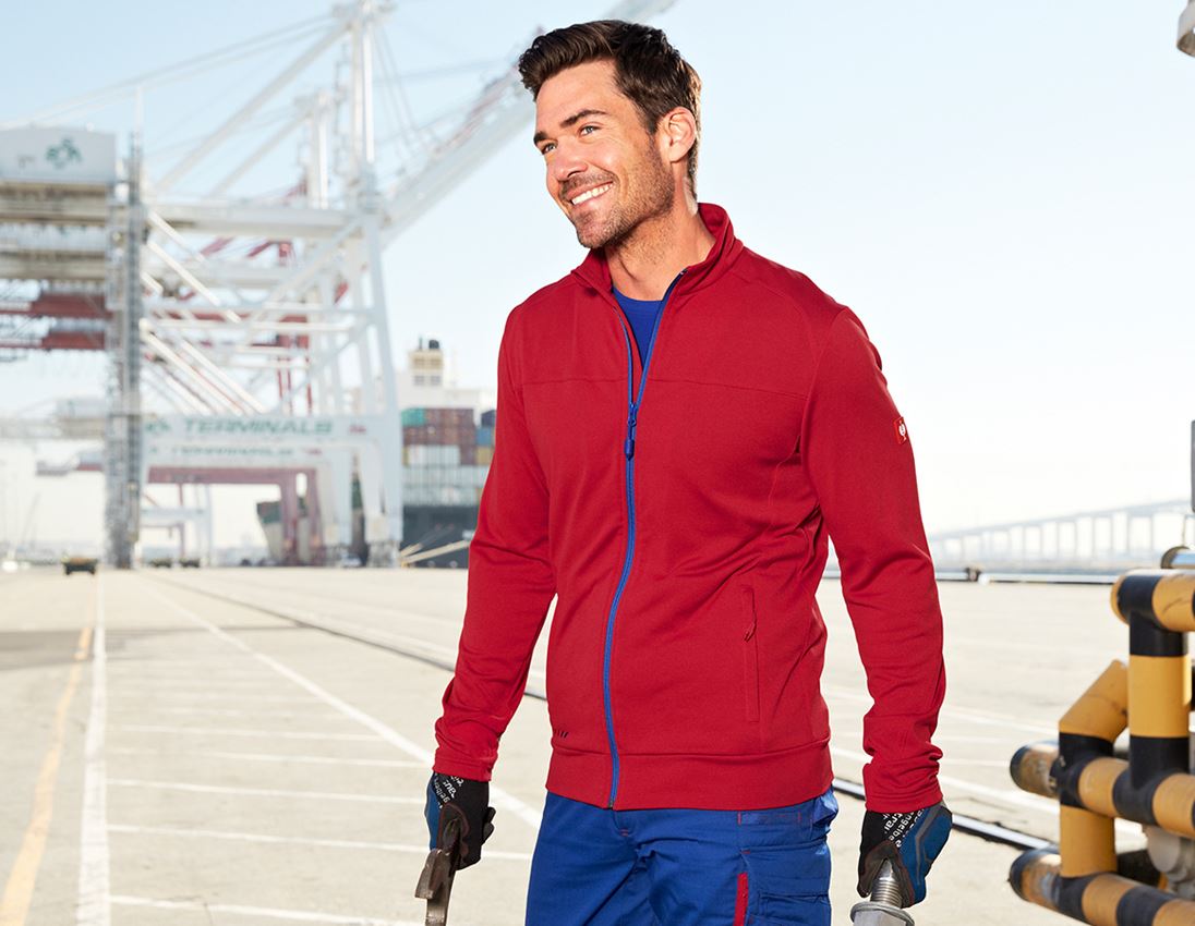 Joiners / Carpenters: FIBERTWIN® clima-pro jacket e.s.motion 2020 + fiery red/royal 2