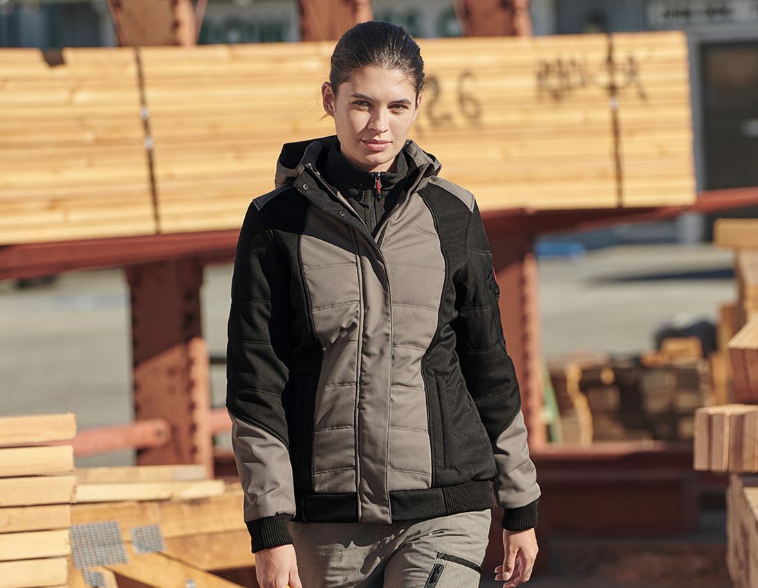 Joiners / Carpenters: Winter softshell jacket e.s.vision, ladies' + stone/black