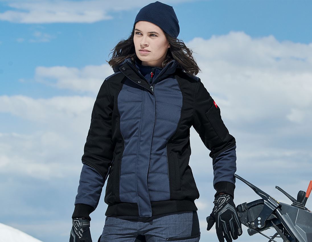 Gardening / Forestry / Farming: Winter softshell jacket e.s.vision, ladies' + pacific/black