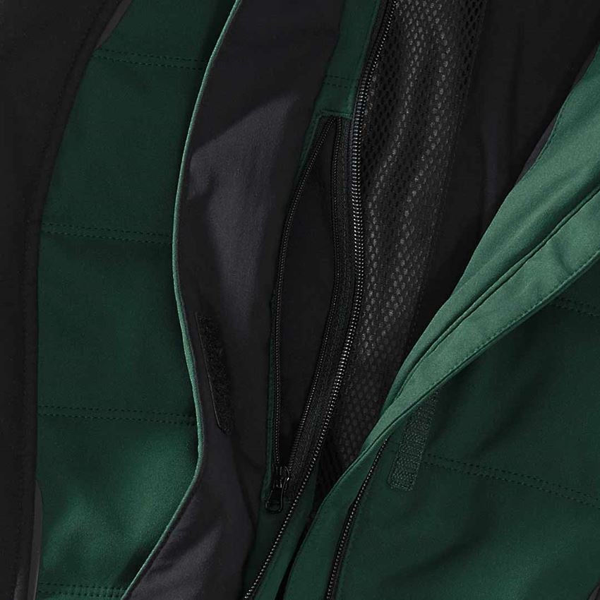 Work Jackets: Winter softshell jacket e.s.vision, ladies' + green/black 2