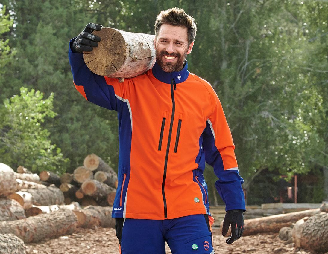 Gardening / Forestry / Farming: e.s. Forestry jacket, KWF + royal/high-vis orange
