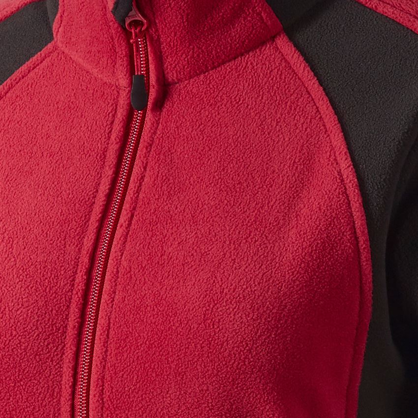 Work Jackets: Ladies' Microfleece jacket dryplexx® micro + red/black 2