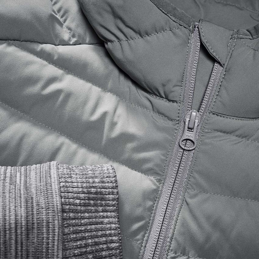 Work Jackets: Hybrid hooded knitted jacket e.s.motion ten,ladies + granite melange 2