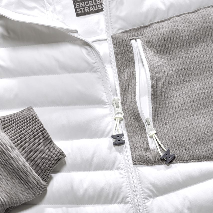 Work Jackets: Hybrid hooded knitted jacket e.s.motion ten + white melange 2
