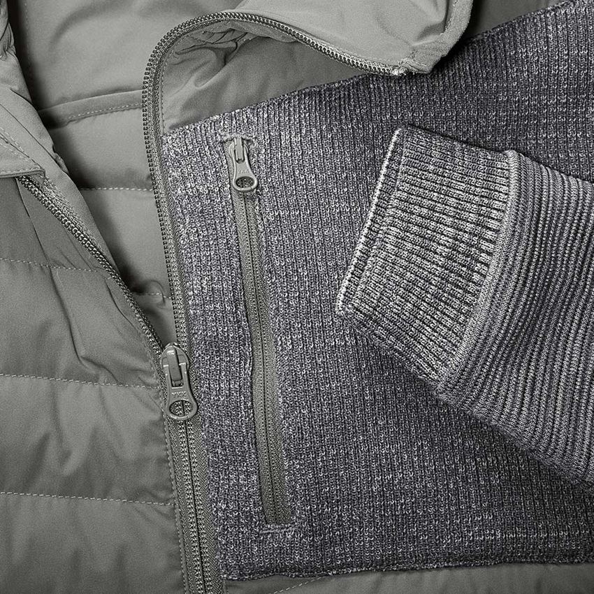 Work Jackets: Hybrid hooded knitted jacket e.s.motion ten + granite melange 2