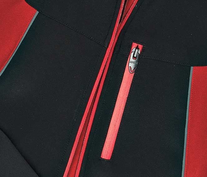Work Jackets: Softshell jacket e.s.vision, ladies' + black/red 2