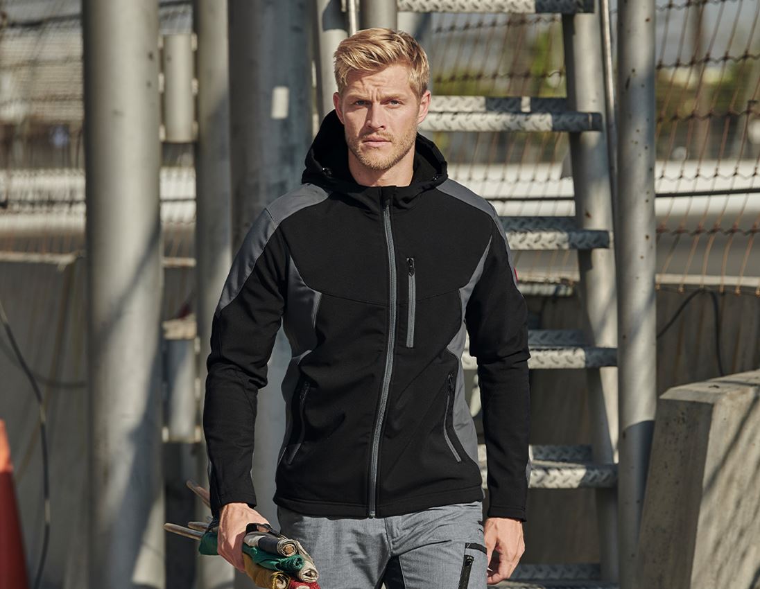 Joiners / Carpenters: Softshell jacket e.s.vision + black/cement