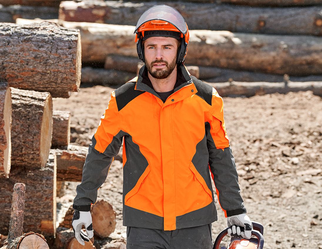 Work Jackets: e.s. Forestry rain jacket + high-vis orange/carbongrey
