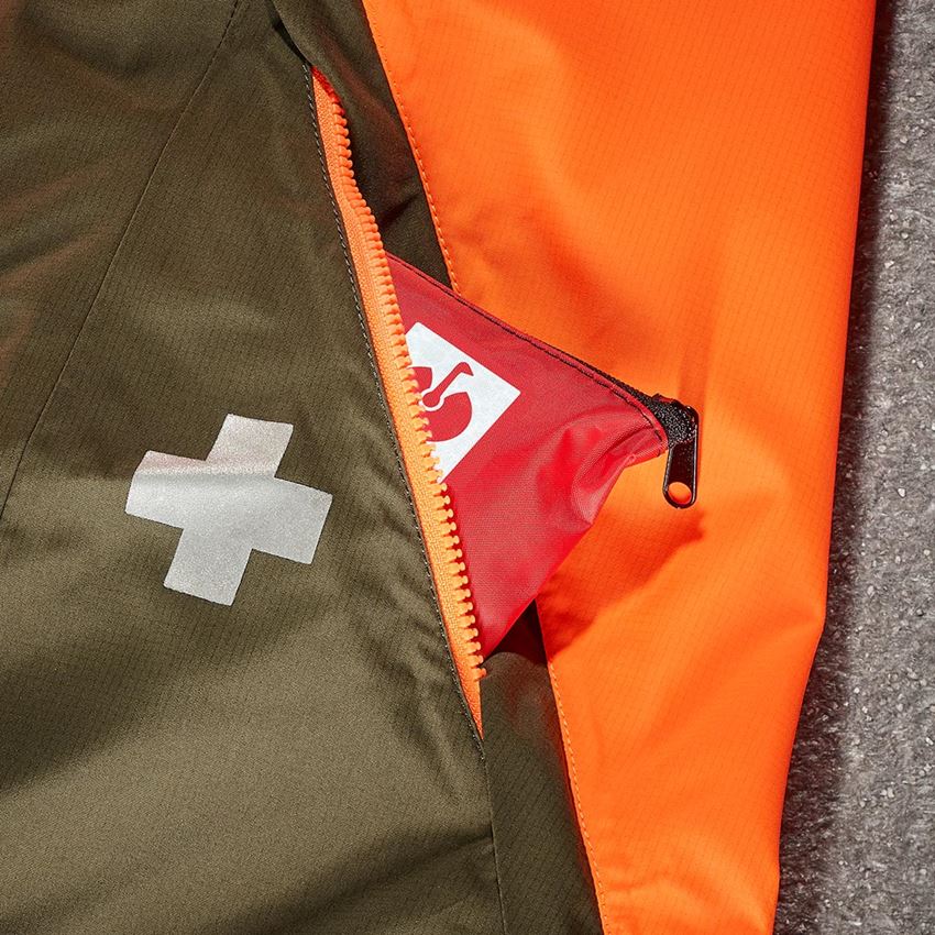 Work Jackets: e.s. Forestry rain jacket + high-vis orange/mudgreen 2