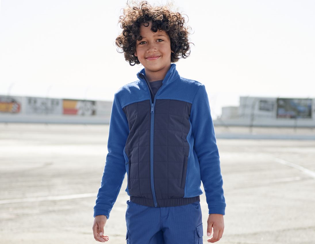 Topics: Hybrid fleece jacket e.s.concrete, children's + alkaliblue/deepblue