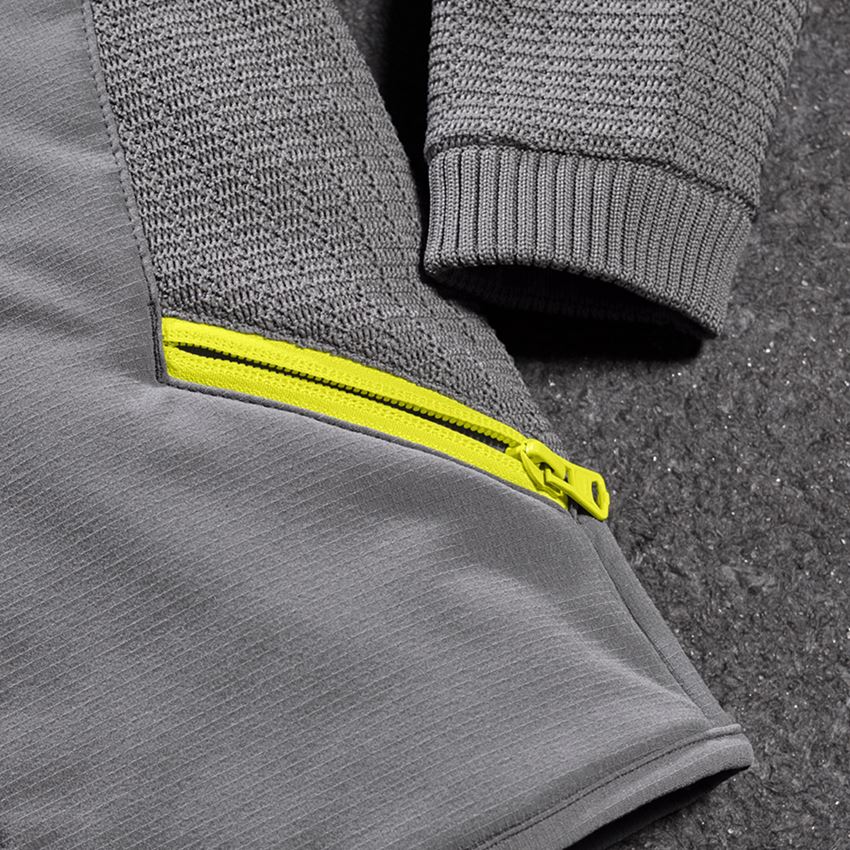 Topics: Hybrid hooded knitted jacket e.s.trail, children's + basaltgrey/acid yellow 2