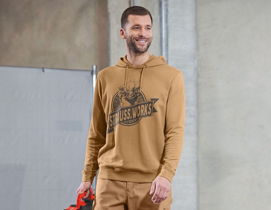 Överdelar: Hoody-Sweatshirt e.s.iconic works + mandelbrun