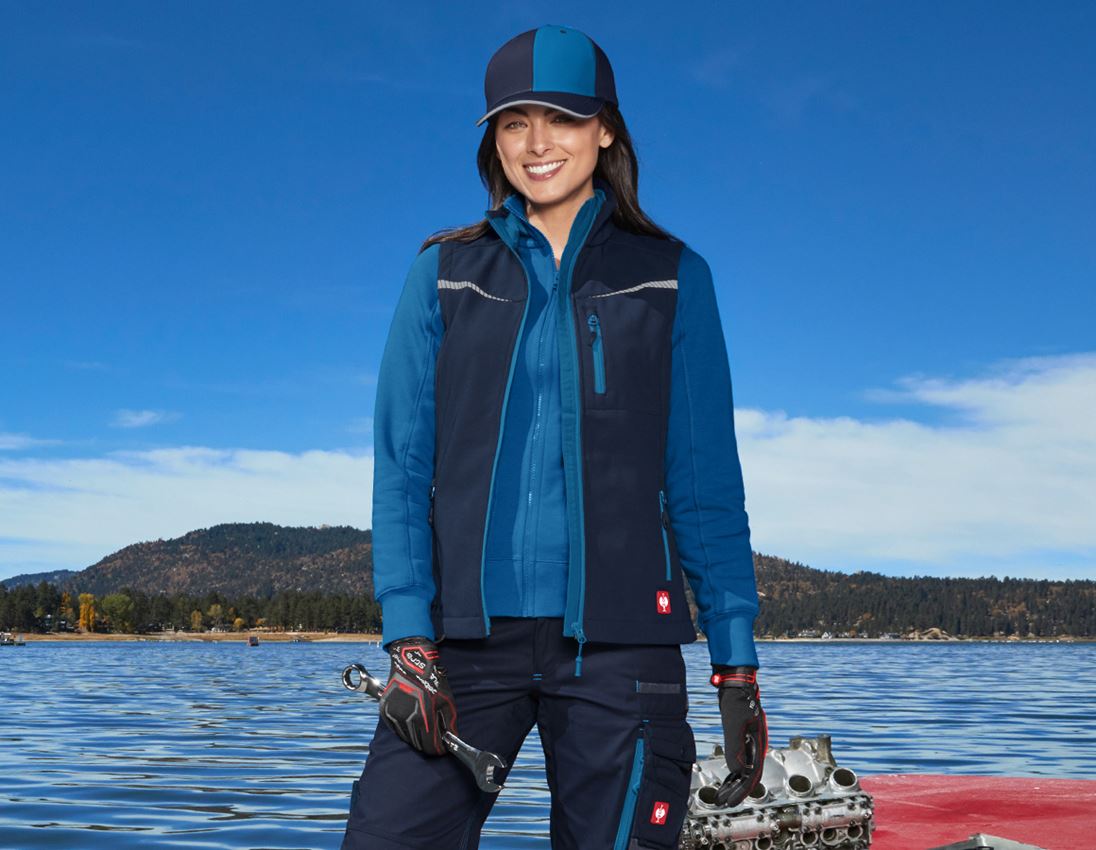 Plumbers / Installers: Softshell bodywarmer e.s.motion 2020, ladies' + navy/atoll 3