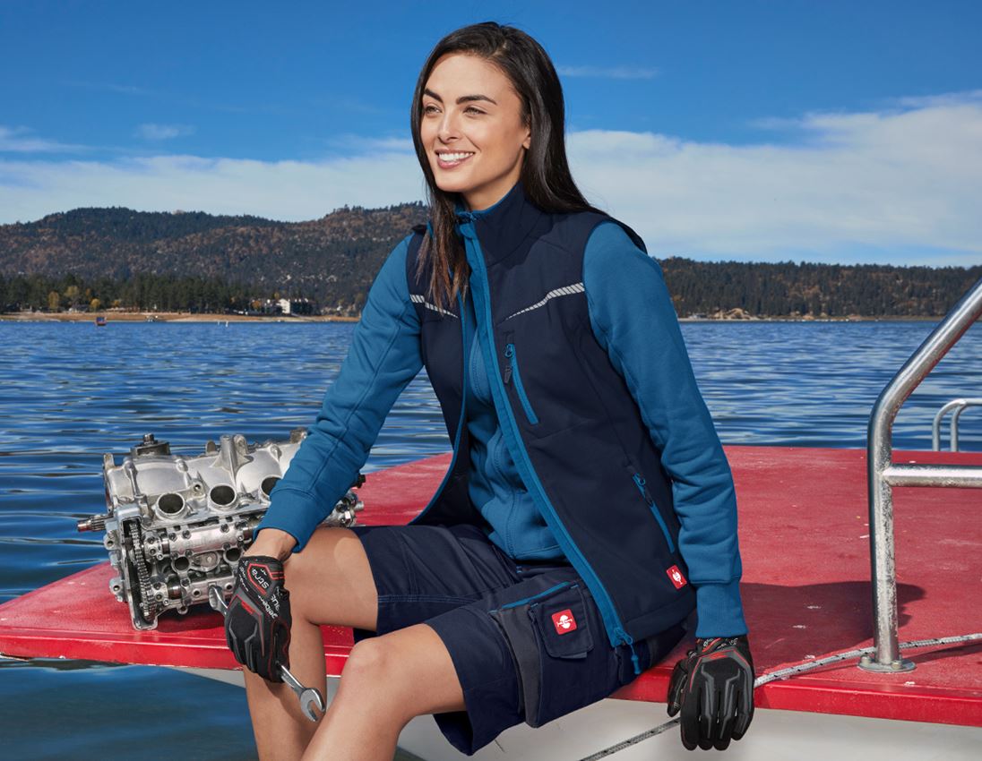 Plumbers / Installers: Softshell bodywarmer e.s.motion 2020, ladies' + navy/atoll 2