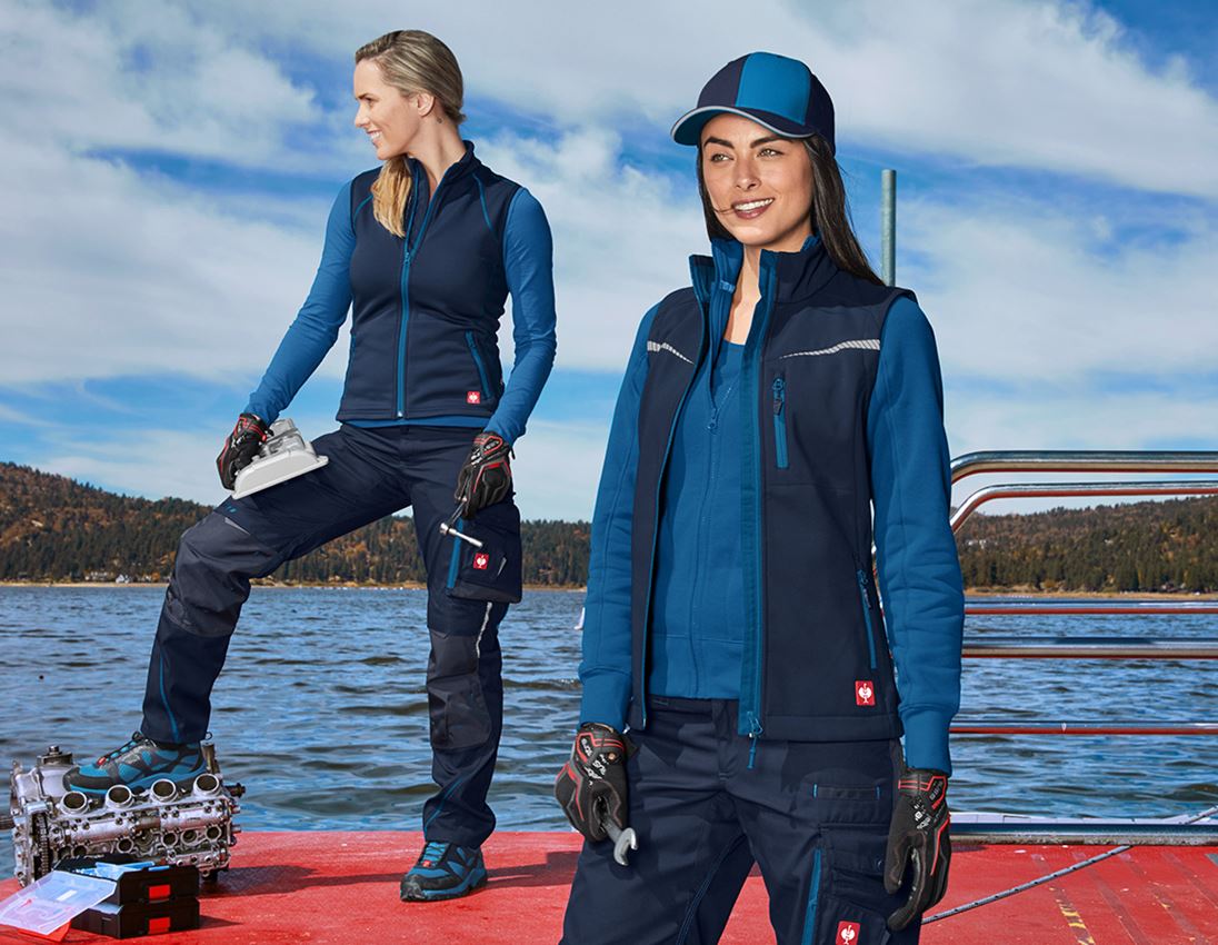 Plumbers / Installers: Softshell bodywarmer e.s.motion 2020, ladies' + navy/atoll 1