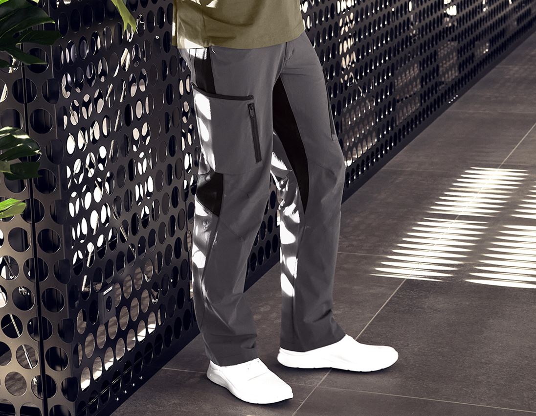 Work Trousers: Cargo trousers e.s.vision stretch, men's + anthracite 1