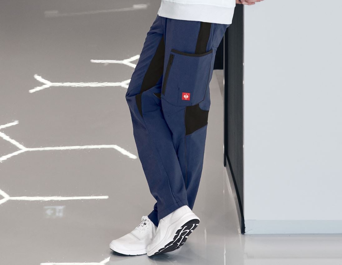 Work Trousers: Cargo trousers e.s.vision stretch, men's + deepblue 1
