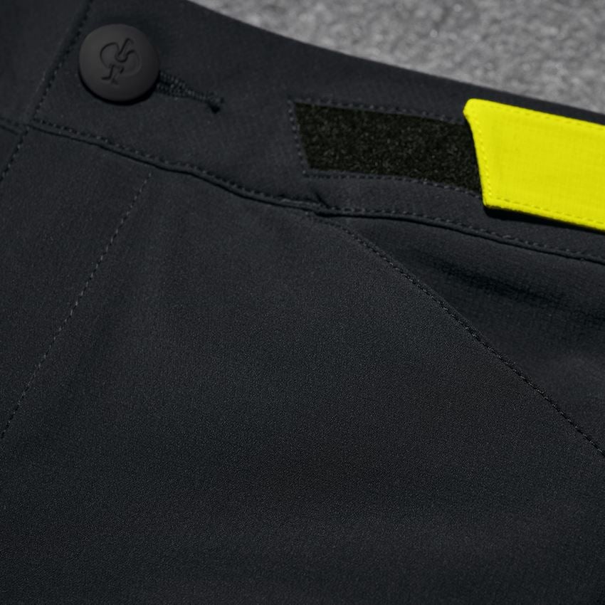 Work Trousers: Functional short e.s.trail, ladies' + black/acid yellow 2